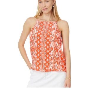 Lilly Pulitzer Vibrant Orange Patterned Camisole